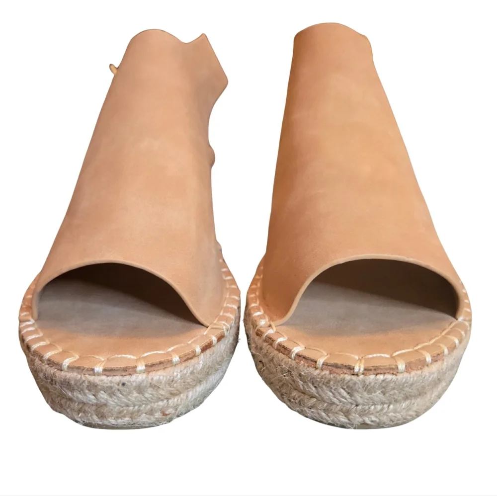 Catherine Malandrino Tan‎ Faux Suede Espadrille Wedge Sandals - Size 11